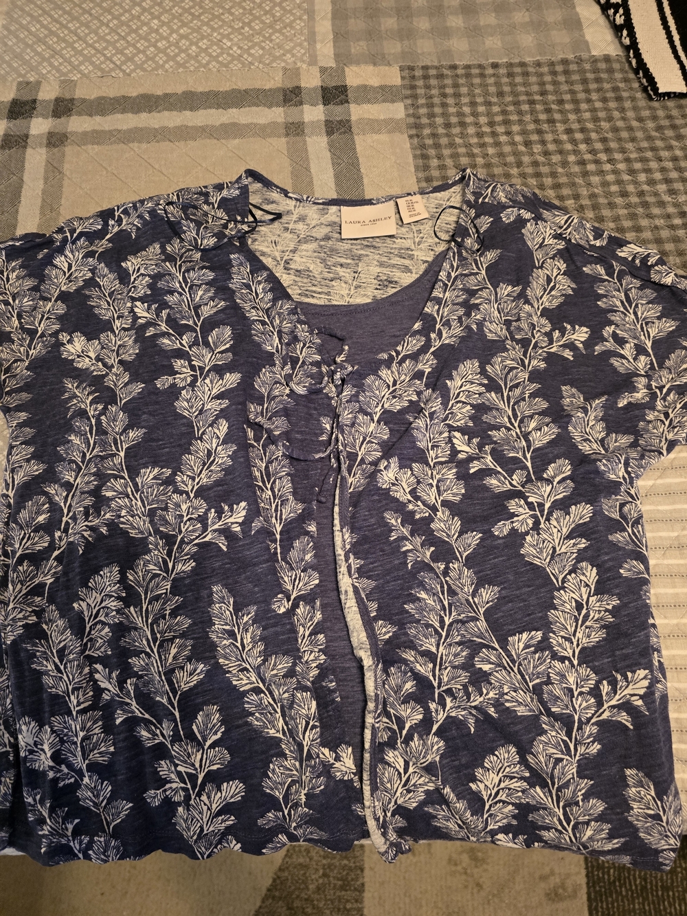 Laura Ashley Blue and White Botanical Top Set